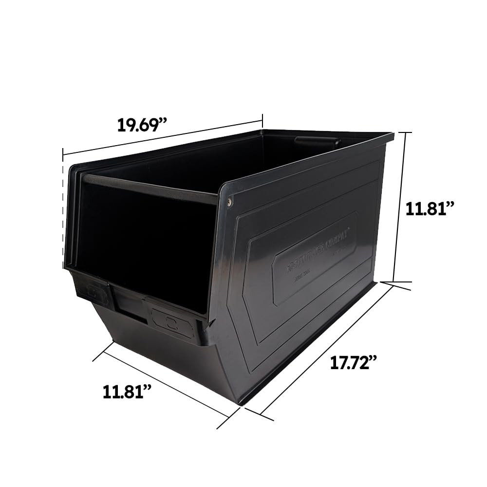 Zeus 4A5PLZ Plastic Storage Bing, Hanging Stacking Containers (20-Inch x 12-Inch x 8-Inch) (BLACK) x60