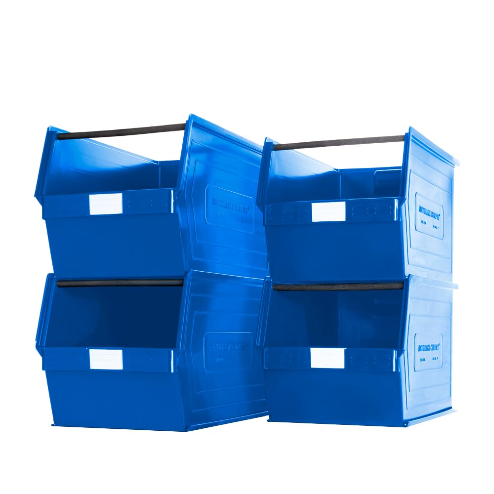 Zeus 4A5PLZ Plastic Storage Bing, Hanging Stacking Containers (20-Inch x 12-Inch x 8-Inch) (BLACK) x60