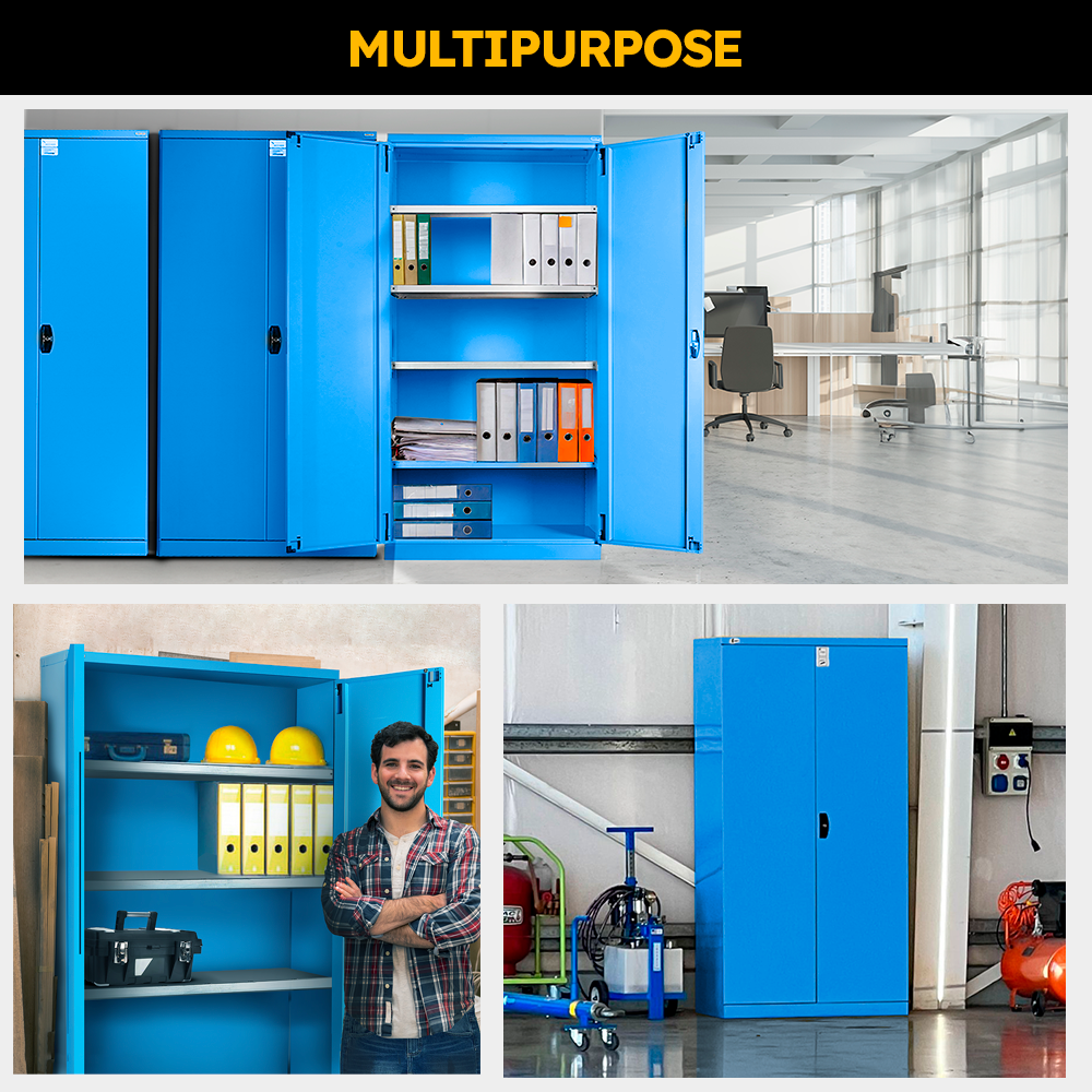 Heavy-Duty metal cabinet FAA140001 (40.28 x 21.85 x 78.74h inches), Spacious Storage, locking cabinet with Adjustable Shelves, blue, Secure Storage, Garage Cabinet, for Office, Home, and Gym