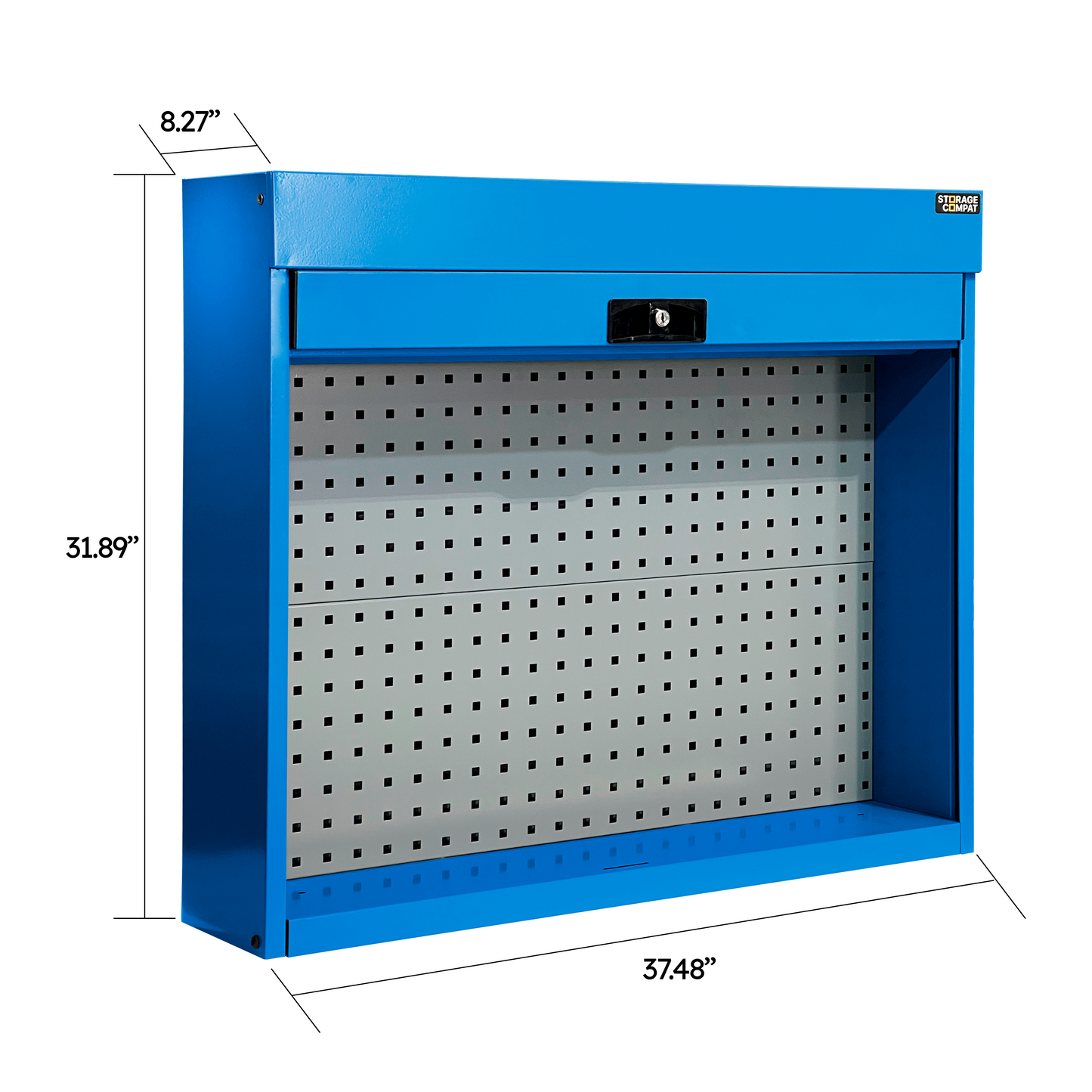 Cabinet with louvered shutter FBL701260 Blue - Secure Tool Organization, Blue Color Option, Wall or Workbench Mounted Storage Solution. Ideal Compatibility for garages, workshops, and Industrial Spaces.