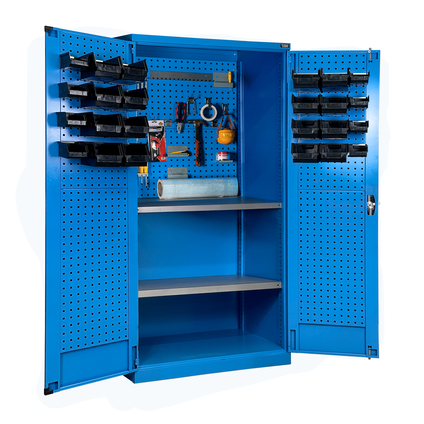 Heavy-Duty metal cabinet FAA140360 (40.28 x 21.85 x 78.74h inches), Spacious Storage, locking cabinet with Adjustable Shelves, plastic bins, Secure Storage, Garage Cabinet, workshop.