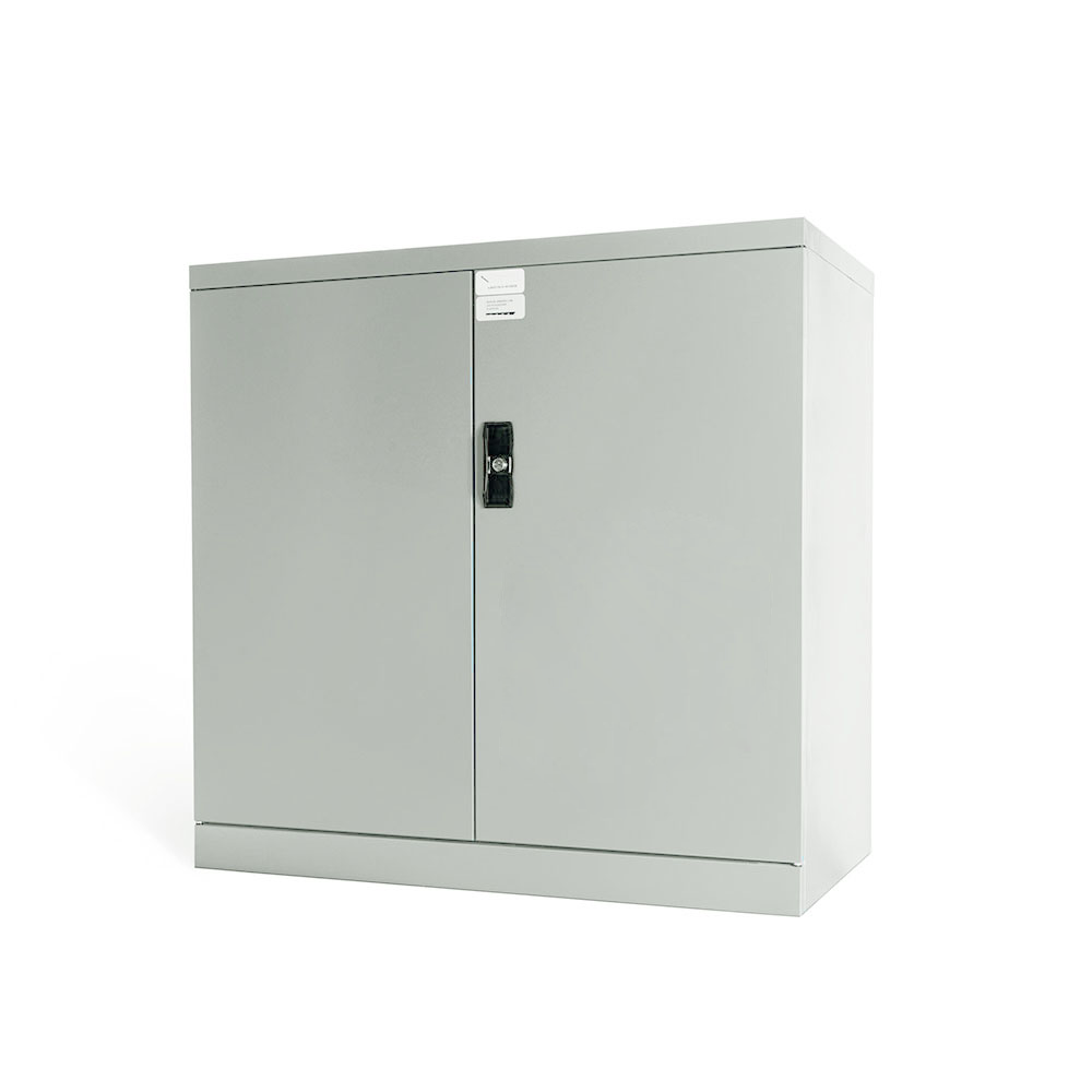 Metal Storage Cabinet with Door Wardrobe and Magnetic Closure Garage Storage Cabinet, Offices and Warehouses, Secure Utility Organization, 39'' High Adjustable Shelves, Gray