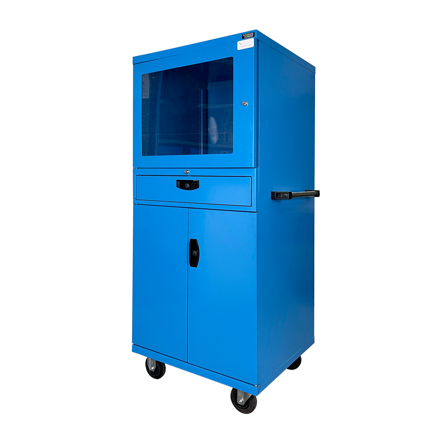 Metal Cabinet for PC Storage with Wheels, Ventilation and Lock - Model FAS160113