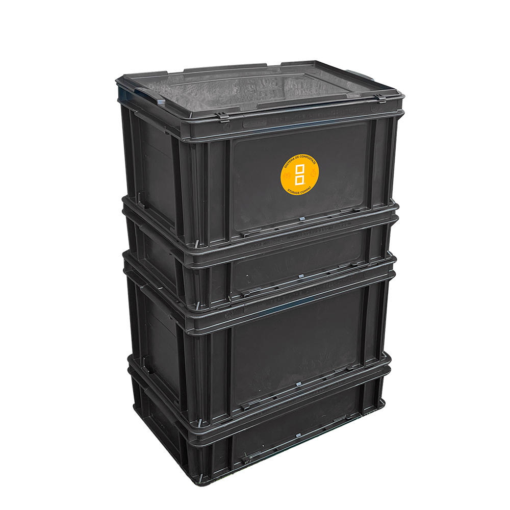 10 Gallon Compost Bin Cup Kit - Odorless Recycled Plastic | Compact Design for Indoors and Outdoors | Easy Assembly | 15.3x11.8x17.3
