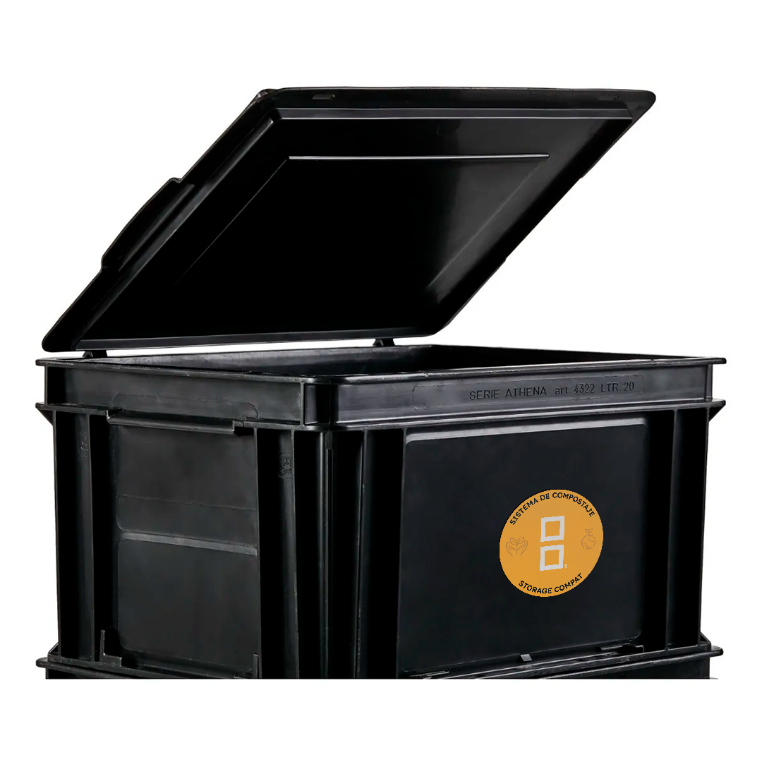 10 Gallon Compost Bin Cup Kit - Odorless Recycled Plastic | Compact Design for Indoors and Outdoors | Easy Assembly | 15.3x11.8x17.3