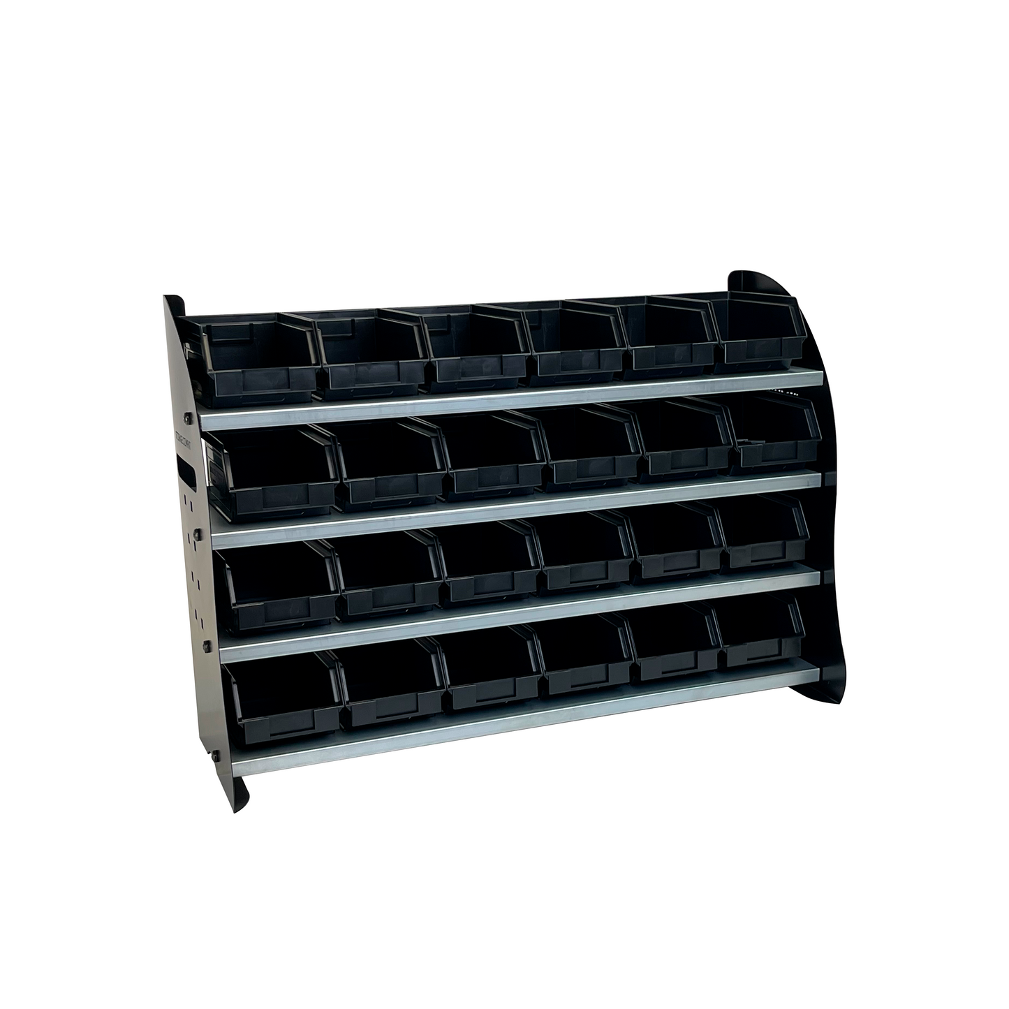Metal organizer with plastic desk and storage drawers - For use as a free standing or wall mounted shelf - FLCC10052 BLACK