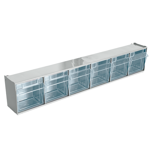 2 Horizontal Plastic Organizer Storage System Cabinet PRACTIBOX  PPTPR0601