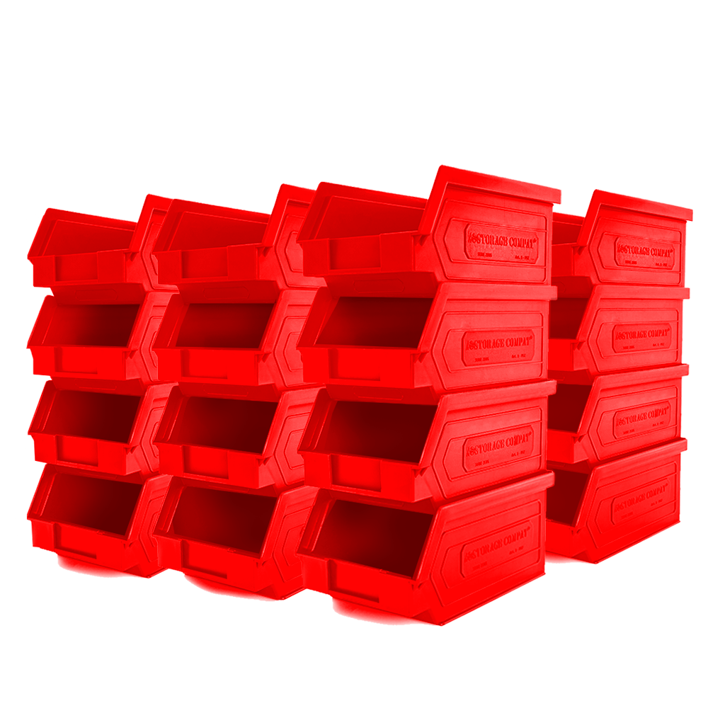 Storage Compat Plastic Stacking Bins for storage Zeus 1PLZ06, 6.30 x 3.74 x 2.95 inches (24-Pack)