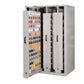Metal Cabinet with extractable frames with plastic tilting bins & lock.
