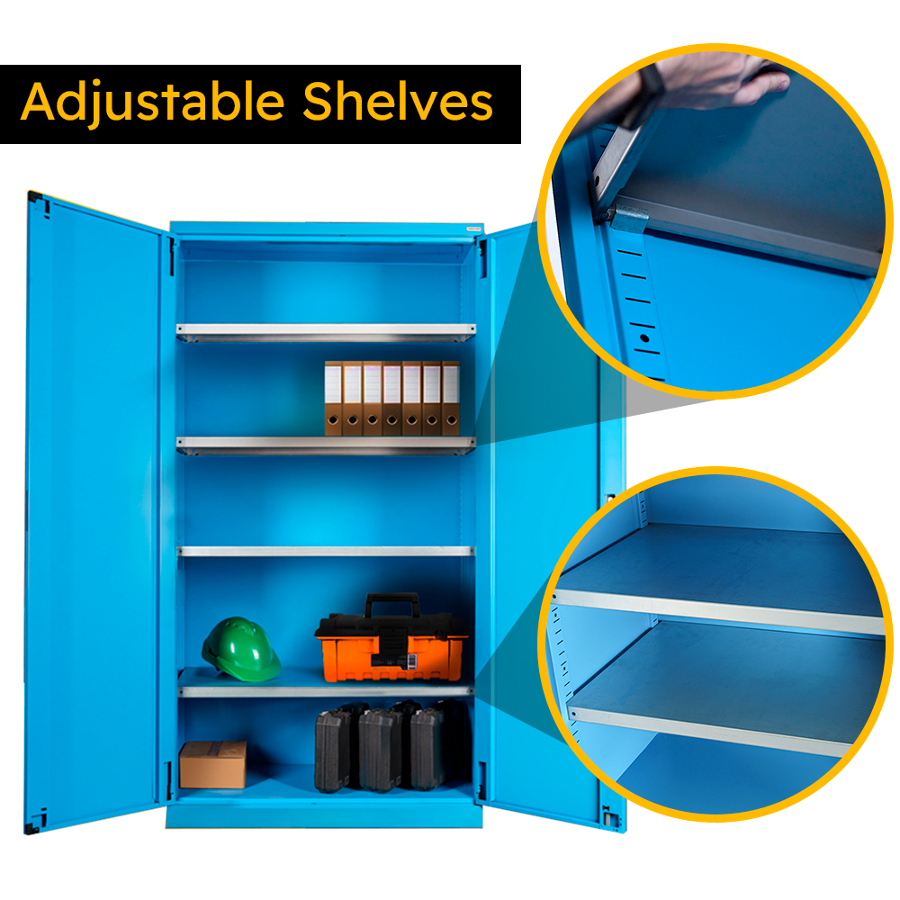 Heavy-Duty metal cabinet FAA140001 (40.28 x 21.85 x 78.74h inches), Spacious Storage, locking cabinet with Adjustable Shelves, blue, Secure Storage, Garage Cabinet, for Office, Home, and Gym