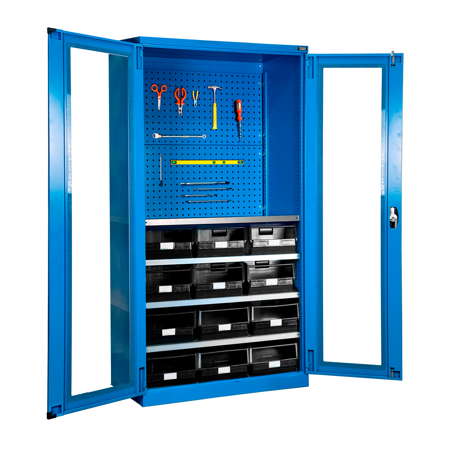 Heavy-Duty Metal Storage Cabinet with Adjustable Shelves, Magnetic Doors, and 3-Point Locking System – Perfect for Industrial Use - FAA140254