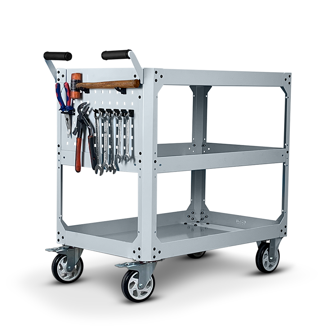 Heavy Duty Industrial Cart FCR009100 with Swivel and Fixed Casters - FCR0091