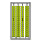 Metal Cabinet with extractable frames with plastic tilting bins & lock.