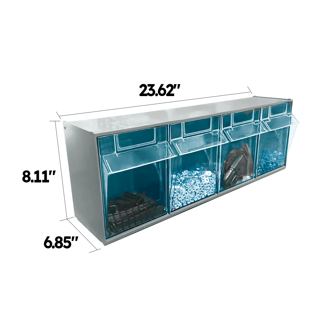 Horizontal Plastic Organizer Storage System Cabinet PRACTIBOX PPTPR0401