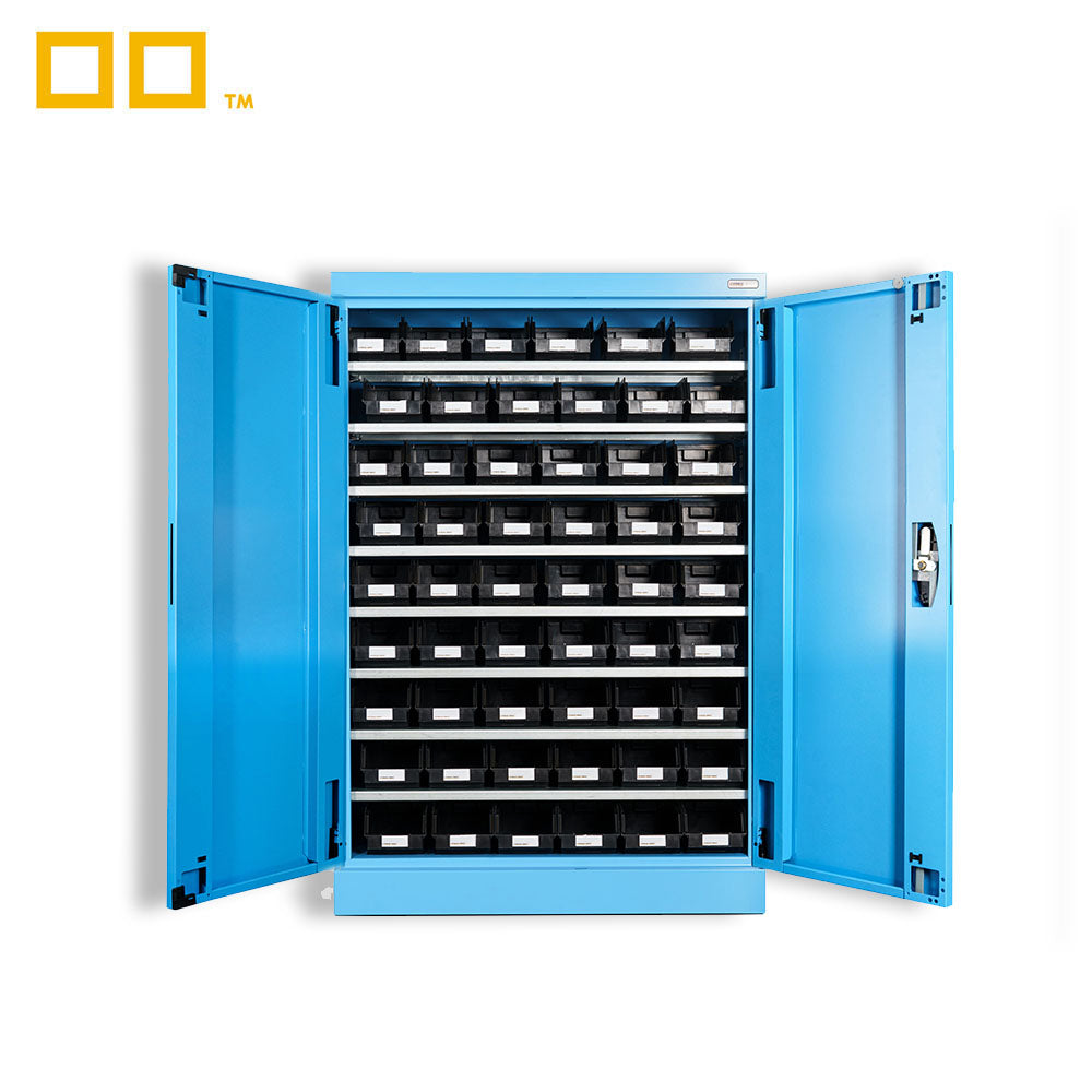 Heavy Duty Steel Organizer With Adjustable Shelves, Bins & Three Point Lock - FAK104051