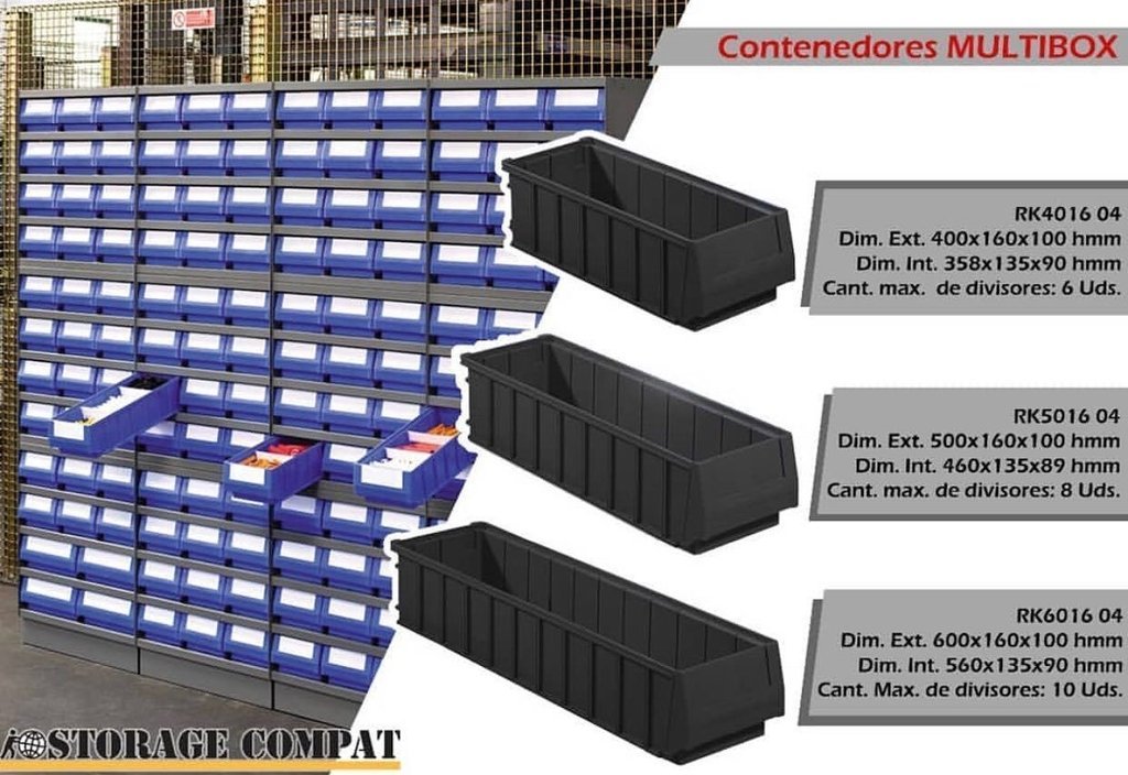 Plastic Multibox organizer with divisions RK4016